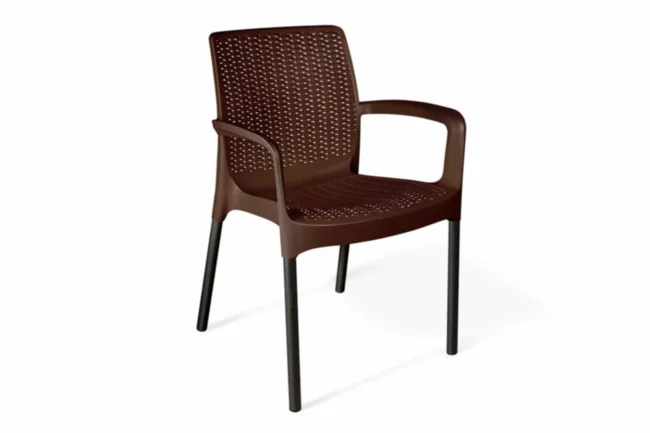 Стул Bali Solid, черно-коричневый с металлическими ножками