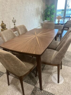 Стол и стулья для кухни (комплект стол и 6 стульев) шпон