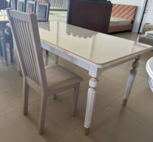 Стол для кухни массив бука слоновая кость