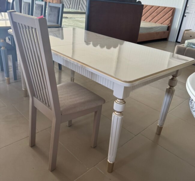 Стол для кухни массив бука слоновая кость